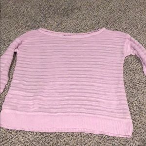 women’s small pink sheer sweater